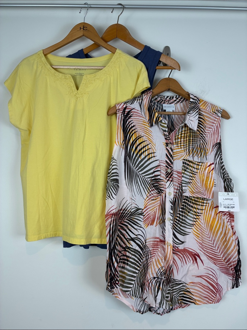 Lot of (3) Tops L/XL Summer Shirts Talbots Liz Claiborne Old Navy Sleeveless